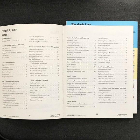 Math Practice Books - Houghton Mifflin Harcourt  Grade 7,  Kumon Grade 6 - Picture 5 of 9